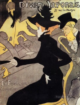  Henri Canvas - Divan Japonais post impressionist Henri de Toulouse Lautrec
